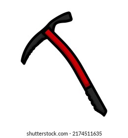 Ice Axe Icon. Editable Bold Outline With Color Fill Design. Vector Illustration.