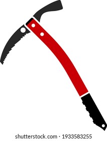 Ice Axe Icon. Flat Color Design. Vector Illustration.