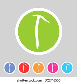 Ice axe icon flat web sign symbol logo label