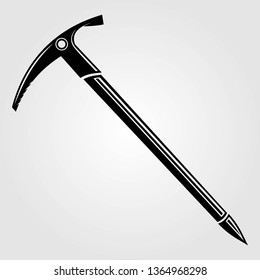 Ice axe icon isolated on white background. Vector illustration.