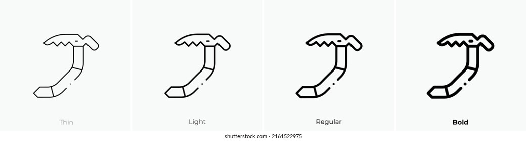 ice axe icon. Linear style sign isolated on white background. Vector illustration.