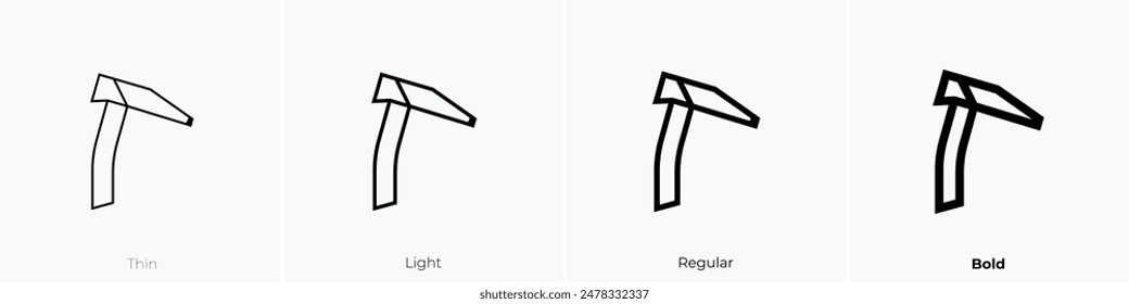 ice axe icon. Thin, Light Regular And Bold style design isolated on white background