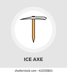Ice axe icon vector. Flat icon isolated on the white background. Editable EPS file. Vector illustration.
