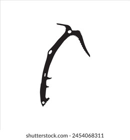 Ice axe silhouette isolated on white background. Ice axe icon vector illustration.