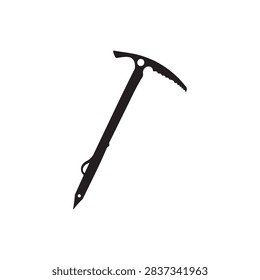 Ice axe silhouette vector flat illustration design.