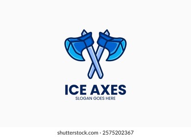 Ice Axes Logo. Vector Illustration