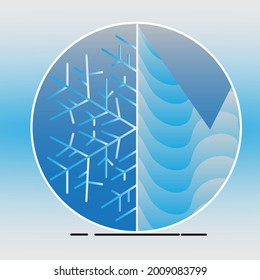 Ice background with icebergs, depicting a very cold atmosphere.