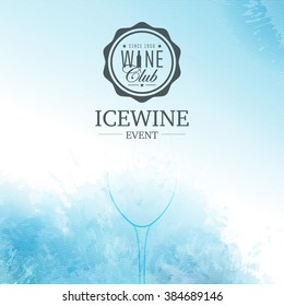Ice background texture with glass of wine. Suitable for your designs and promotions ice wine. Vector