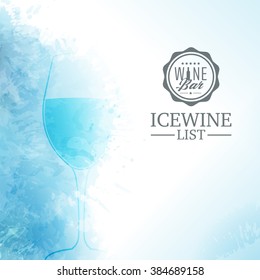 Ice background texture with glass of wine. Suitable for your designs and promotions ice wine. Vector