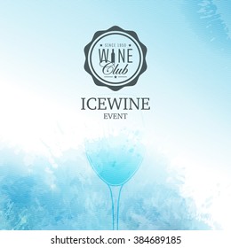 Ice background texture with glass of wine. Suitable for your designs and promotions ice wine. Vector