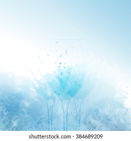 Textura de fondo de hielo con vaso de vino. Adecuado para tus diseños y promociones de vino de hielo. Vector