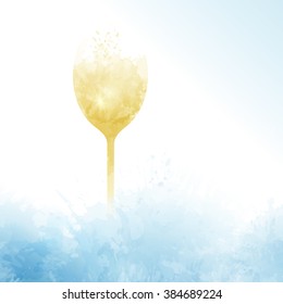 Ice background texture with glass of wine. Suitable for your designs and promotions ice wine. Vector