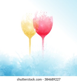Ice background texture with glass of wine. Suitable for your designs and promotions ice wine. Vector
