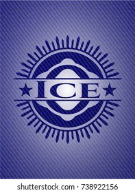 Ice badge with jean texture