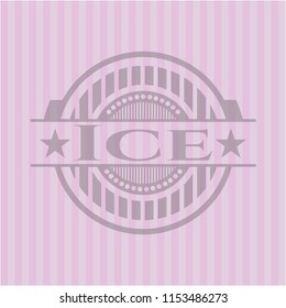 Ice badge with pink background