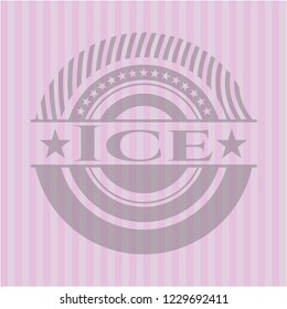 Ice badge with pink background