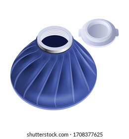 Icono vector de bolsa de hielo.Icono vector realista aislado en bolsa de hielo de fondo blanco.