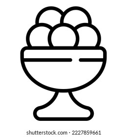 Ice ball food icon outline vector. Asian food. Japan food
