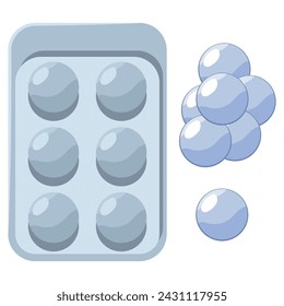 Ice balls silicone mold vector cartoon illustration isolated on a white background.