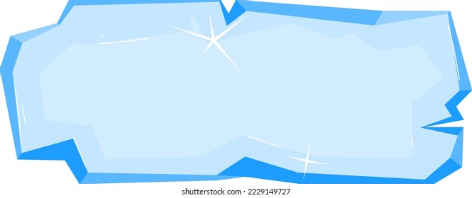 Eisbanner-Vorlagenteile aus Eis und Schnee, große Eisberge, starke Frostelemente für Design-Cartoon-Stil, Vektorgrafik