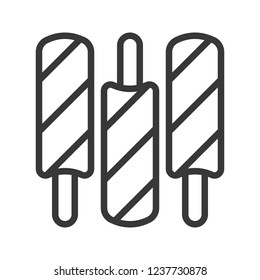 ice bar stripes christmas theme food  editable outline