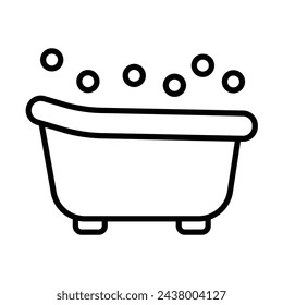 Ice Bath Vector Line Icon Design