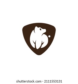 ice bear cub badge shield logo concept. Vector illustration