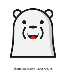 ice bear emoji icon with expression using filled outline style