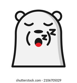 ice bear emoji icon with expression using filled outline style