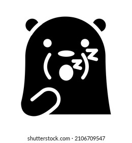ice bear emoji icon with glyph styled expression