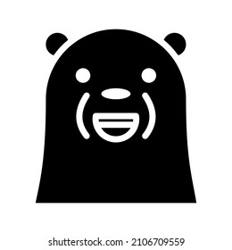 ice bear emoji icon with glyph styled expression