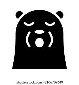ice bear emoji icon with glyph styled expression