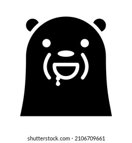 ice bear emoji icon with glyph styled expression
