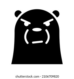 ice bear emoji icon with glyph styled expression