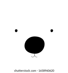 Ice Bear face illustration for kids and babies, cute and funny baby room decoration