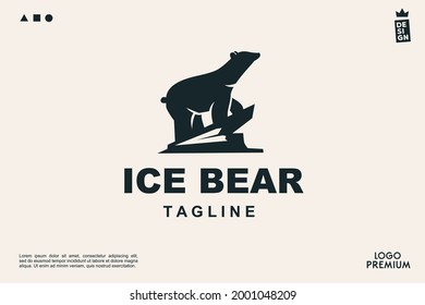 ice bear minimalist  logo on canyon for brand and company
