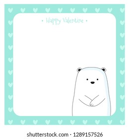 Ice bear valentine card vector