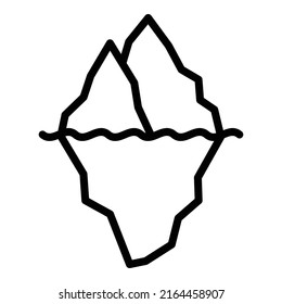 Ice berg icon outline vector. Iceberg polar. Under wave