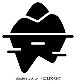 ice berg icon with solid line style. Suitable for website design, logo, app and UI.