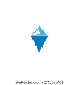 Icono de Berg de hielo diseño de Ilustración vectorial Logo Plantilla