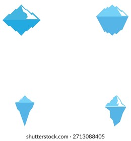 Icono de Berg de hielo diseño de Ilustración vectorial Logo Plantilla