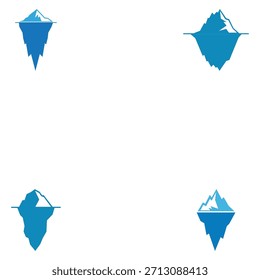 Icono de Berg de hielo diseño de Ilustración vectorial Logo Plantilla