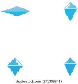 Icono de Berg de hielo diseño de Ilustración vectorial Logo Plantilla