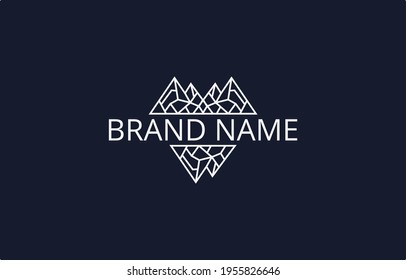 Ice Berg Mountain Logo Design Vector Template suitable for tourism or outdoor business brand