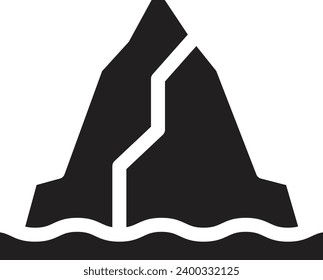 Ice berg single vector line icon