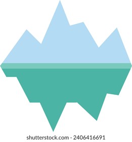 Ice berg single vector line icon