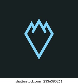 Ice berg stone logo design illustration vector template