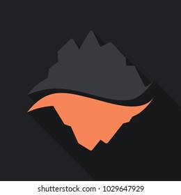 Ice berg vector icon. Iceberg vector eps clip art.