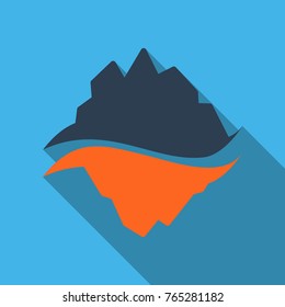 Ice berg vector icon. Iceberg vector eps clip art.