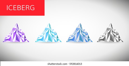 ice berg vector illustration . Snow mountain pick low pole 